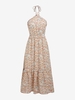 Halter Open Back Tiny Floral Midi Dress L