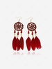 Handmade Feather Fringe Dreamcatcher Drop Earrings