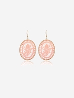 Handmade Rose Pattern Oval Shape Dreamcatcher Pendant Earrings