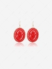 Handmade Rose Pattern Oval Shape Dreamcatcher Pendant Earrings