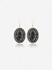 Handmade Rose Pattern Oval Shape Dreamcatcher Pendant Earrings