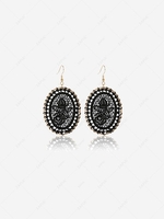 Handmade Rose Pattern Oval Shape Dreamcatcher Pendant Earrings