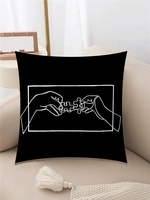 Hands Jigsaw Pattern Plush Pillowcase