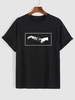 Hands Pattern Casual T-shirt S Black