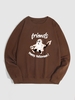 Happy Halloween Ghost Graphic Sweatshirt S Deep coffee