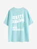 HAPPY HOLIDAY Graphic Oversized T-shirt Xl Light blue