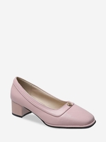 Hardware Embellished Chunky Heel Pumps