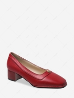 Hardware Embellished Chunky Heel Pumps