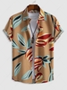 Hawaii Style Leaves Pattern Button Front Shirt Xxl Deep yellow