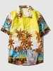 Hawaiian Palm Tree Vacation Summer Short Sleeve Shirt Xs Yellow