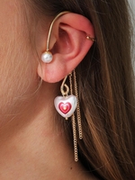 Heard Shape Faux Pearl One Earring