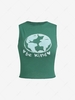 Heart Be Kind Graphic Tank Top M Deep green