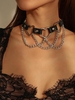 Heart Chain Decorated PU Choker