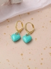 Heart Charm Candy Color Drop Earrings