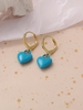 Heart Charm Candy Color Drop Earrings