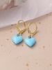 Heart Charm Candy Color Drop Earrings