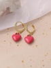 Heart Charm Candy Color Drop Earrings