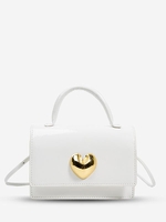 Heart Decor Flap Crossbody Bag