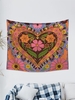 Heart Floral Print Tapestry