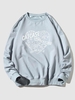 Heart Letter Graphic Sweatshirt L Light blue