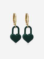 Heart Lock Shape Huggies Earrings