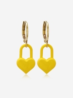 Heart Lock Shape Huggies Earrings
