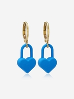 Heart Lock Shape Huggies Earrings