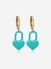 Heart Lock Shape Huggies Earrings