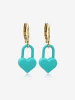 Heart Lock Shape Huggies Earrings