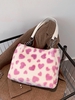 Heart Pattern Plush Tote Bag