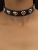 Heart Pattern PU Leather Choker Necklace