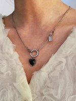 Heart Pendant Retro Collarbone Chain Necklace
