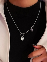 Heart Pendant Retro Collarbone Chain Necklace