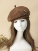 Heart Pin Decor Corduroy Beret Hat