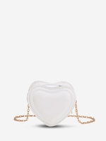 Heart Shaped Metal Chain Crossbody Bag