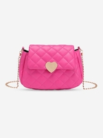 Heart Shaped Metal Quilted Chain Crossbody Bag