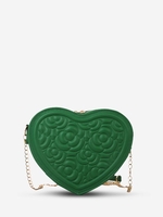 Heart-shaped Rose Embossed Chain Strap Bag