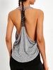 Heather Geometric Tape Y Line Sport Tank Top L Light gray
