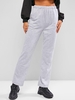 Heather Pocket High Waisted Straight Sweatpants L Light gray