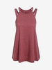 Heathered Cut Out Tank Top M Red