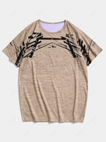 Heathered Geo Short Sleeve Sport T-shirt Xs Khaki