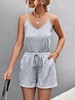 Heathered Pocket Loose Romper M Light gray
