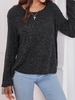 Heathered Ruched Mesh Cuffs Knitwear Xl Black