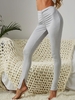 Heathered Slit Cuff Ruched Leggings Xl Light gray