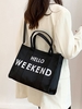 Hello Weekend Pattern Tote Bag