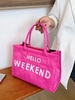 Hello Weekend Pattern Tote Bag