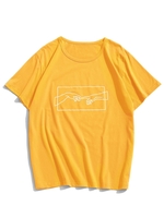 Helping Hand Graphic Short Sleeve Casual Tee Xs Yellow