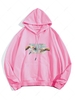 Helping Hands Vintage Graphic Front Pocket Lounge Hoodie Xl Pink