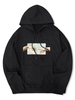 Helping Hands Vintage Graphic Front Pocket Lounge Hoodie Xs Black