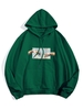 Helping Hands Vintage Graphic Front Pocket Lounge Hoodie Xs Jungle green